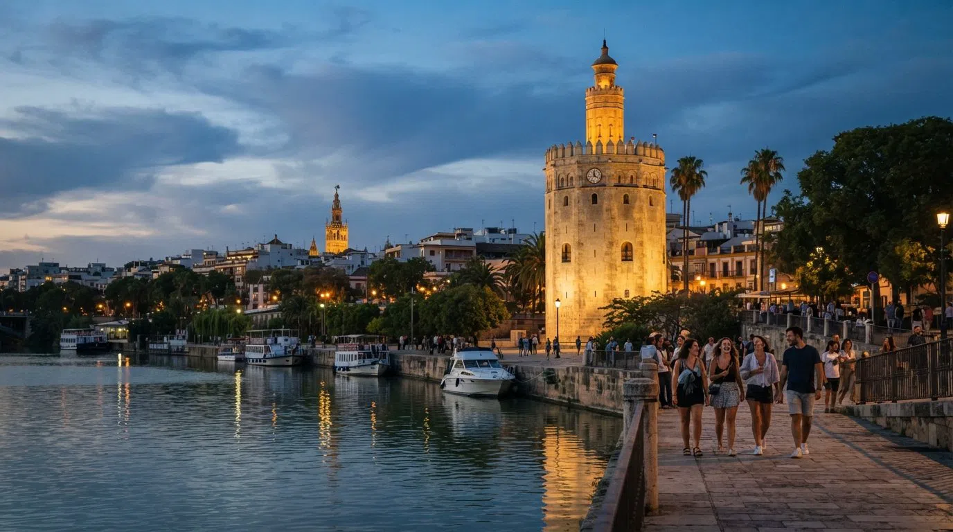El Arenal, Sevilla: schaduwen van de stierengevechtarena, sherry-uren en de oude rivierkade